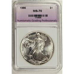 1986 AMERICAN SILVER EAGLE NGP GRADED