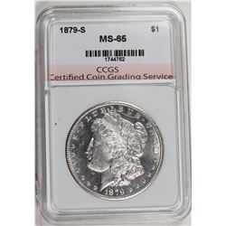 1879-S MORGAN SILVER DOLLAR CCGS GEM BU