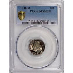 1946-D ROOSEVELT DIME PCGS MS66FB