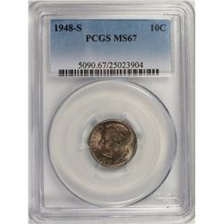 1948-S ROOSEVELT DIME PCGS MS67