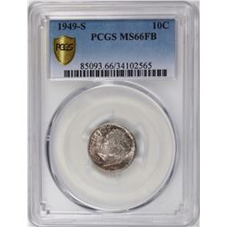 1949-S ROOSEVELT DIME PCGS MS66FB