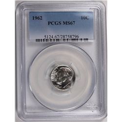 1962 ROOSEVELT DIME PCGS MS 67