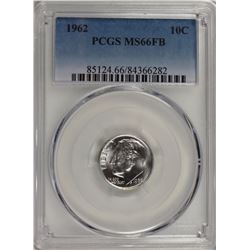 1962 ROOSEVELT DIME PCGS MS 66 FB