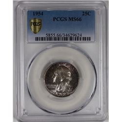 1954 WASHINGTON QUARTER PCGS MS 66