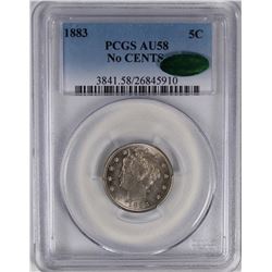 1883 NO CENTS LIBERTY NICKEL PCGS AU 58