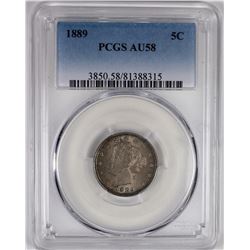 1889 LIBERTY NICKEL PCGS AU 58