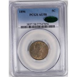 1896 LIBERTY NICKEL PCGS AU 58
