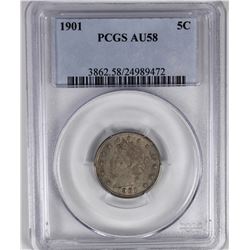 1901 LIBERTY NICKEL PCGS AU 58