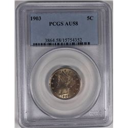1903 LIBERTY NICKEL PCGS AU 58