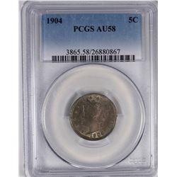 1904 LIBERTY NICKEL PCGS AU 58