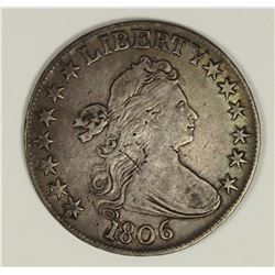 1806 POINTED 6 BUST HALF DOLLAR VF/XF
