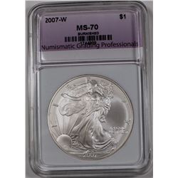 2007-W BURNISHED AMERICAN SILVER EAGLE