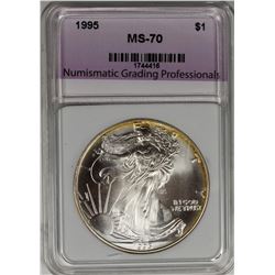 1995 AMERICAN SILVER EAGLE NGP GEM BU.