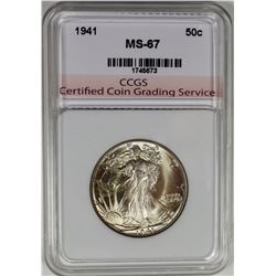 1941 WALKING LIBERTY HALF DOLLAR CCGS SUPERB