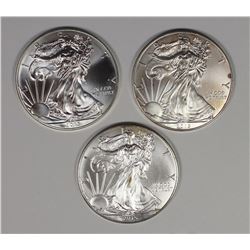 (3) 2015 AMERICAN SILVER EAGLES