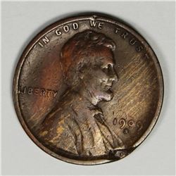 1909-S LINCOLN CENT FINE MINT ERROR ON OBVERSE