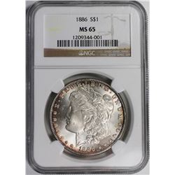 1886 MORGAN SILVER DOLLAR NGC MS65