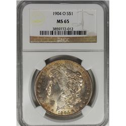 1904-O MORGAN SILVER DOLLAR NGC MS65
