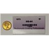 Image 3 : 1873 GOLD DOLLAR GEM BU