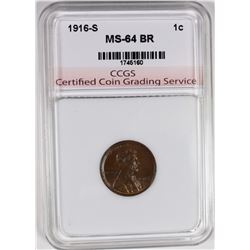 1916-S LINCOLN CENT CCGS GEM BU