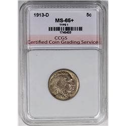 1913-D TYPE 1 BUFFALO NICKEL CCGS