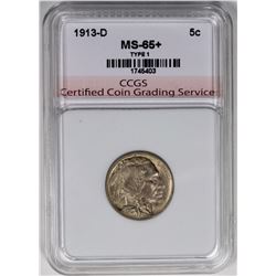 1913-D TYPE 1 BUFFALO NICKEL CCGS