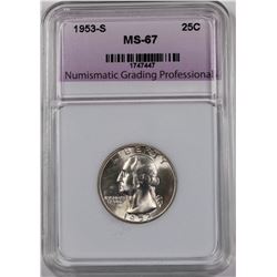 1953-S WASHINGTON QUARTER NGP SUPERB GEM BU