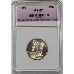 1952 WASHINGTON QUARTER NGP SUPERB GEM BU