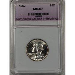 1962 WASHINGTON QUARTER NGP SUPERB BU