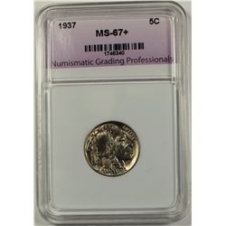 1937 BUFFALO NICKEL NGP SUPERB BU+