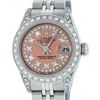 Image 2 : Rolex Ladies Stainless Steel 26MM Salmon String Diamond Lugs Datejust Wristwatch