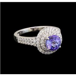 18KT White Gold 1.37 ctw Tanzanite and Diamond Ring