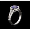 Image 3 : 1.66 ctw Tanzanite and Diamond Ring - 14KT White Gold