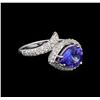 Image 1 : 14KT White Gold 2.45 ctw Tanzanite and Diamond Ring