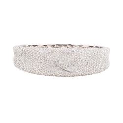 10.70 ctw Diamond Bangle Bracelet - 14KT White Gold