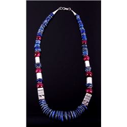 Navajo T&R Singer Discodial Lapis Lazuli Necklace
