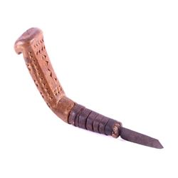 Eastern Woodlands Crooked Knife Chip Carved 19th C