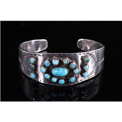 Navajo Sleeping Beauty Turquoise & Silver Bracelet
