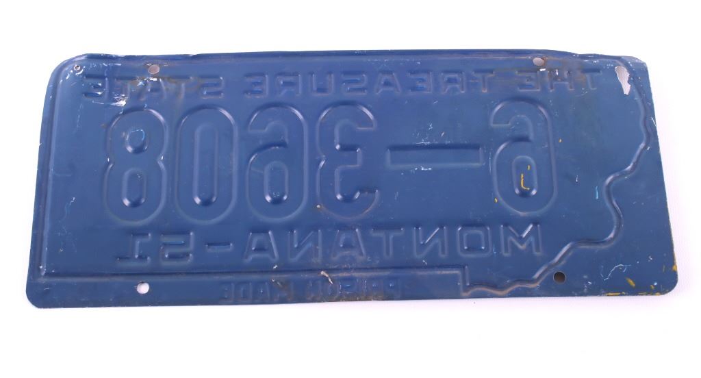 Montana Prison Made License Plates 1950's
