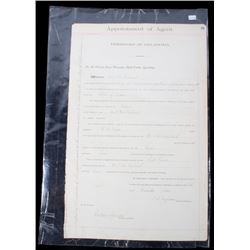 Territory of Oklahoma Appointment of Agent c. 1905