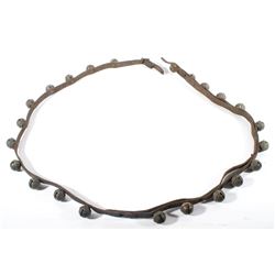 Antique Leather and Brass Sleigh Bell Collar