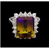 Image 2 : 6.00 ctw Ametrine and Diamond Ring - 14KT White Gold