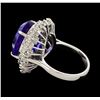 Image 3 : 15.33 ctw Tanzanite and Diamond Ring - 14KT White Gold