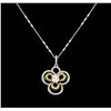 Image 1 : 0.87 ctw Diamond Pendant With Chain - 18KT White Gold