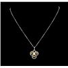 Image 2 : 0.87 ctw Diamond Pendant With Chain - 18KT White Gold