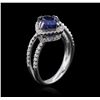 Image 3 : 18KT White Gold 2.08 ctw Sapphire and Diamond Ring