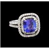 Image 1 : 14KT White Gold 3.98 ctw Tanzanite and Diamond Ring