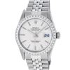 Image 2 : Rolex Mens Stainless Steel Silver Index 36MM Diamond Datejust Wristwatch