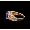 Image 3 : 14KT Rose Gold 3.82 ctw Tanzanite and Diamond Ring