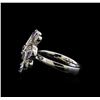Image 3 : 0.60 ctw Tanzanite and Diamond Ring - 14KT White Gold
